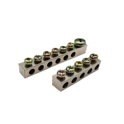 Đồng trung lập Busbar PCB vít đầu cuối 100A 2-8 Cột Tin-bọc DIN đường sắt gắn